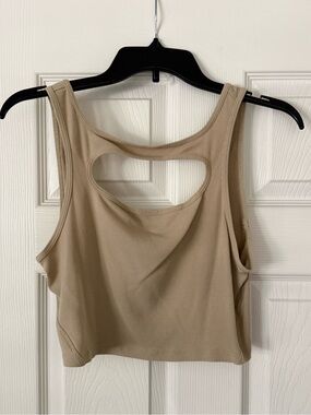 lululemon athletica Beige Cutout Tank Top
